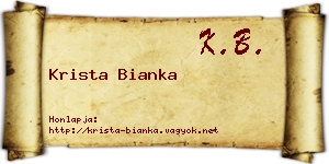 Krista Bianka névjegykártya